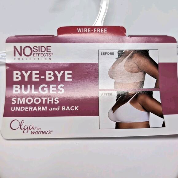 Olga No Side Effects Wire Free Bra Womens Plus Size 3X White Wireless NEW NWT - Picture 7 of 10